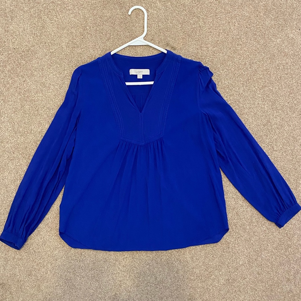 EUC Loft royal blue blouse